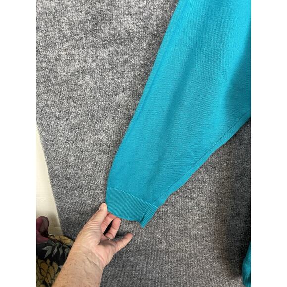 Catherines Women’s Plus Size 3X 26-28W Cardigan Magenta Button Up Teal - Picture 2 of 10